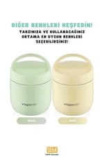 Vagonlife Bento 1200ml Lunchbox 1 Kaseli 4-6 Saat Sıcak/Soğuk Termos Özellikli Çelik Sefer Tası Yemek Kutusu (Yeşil)
