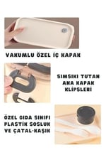Vagonlife Bento 1350ml Lunchbox 2 Katlı 3 Bölmeli ve Sosluklu Çelik Sefer Tası Yemek Kutusu Çatal Kaşık Hediyeli (Lacivert)