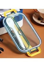 Vagonlife Bento 1600ml Lunchbox 2 Katlı Çelik Sefer Tası Yemek Kutusu (Mor) - Seçenekler: Mor, Lacivert, Sarı
