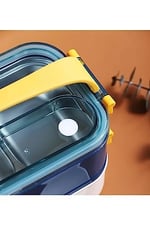 Vagonlife Bento 1600ml Lunchbox 2 Katlı Çelik Sefer Tası Yemek Kutusu (Mor) - Seçenekler: Mor, Lacivert, Sarı