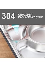 Vagonlife Bento 1600ml Lunchbox Tek Katlı 5 Bölmeli Çelik Sefer Tası Yemek Kutusu (Siyah)