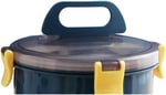 Vagonlife Bento 1600ml Yuvarlak Lunchbox Çift Katlı Çelik Sefer Tası Yemek Kutusu (Açık Yeşil)