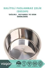 Vagonlife Bento 1800ml Lunchbox 2 Katlı 4-6 Saat Sıcak/Soğuk Termos Özellikli Çelik Sefer Tası Yemek Kutusu (Bej)