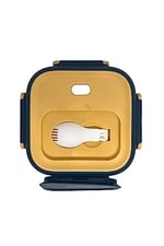 Vagonlife Bento 500ml Lunchbox Tek Katlı Çelik Sefer Tası Yemek Kutusu (Lacivert-Sarı)