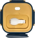 Vagonlife Bento 500ml Lunchbox Tek Katlı Çelik Sefer Tası Yemek Kutusu (Lacivert-Sarı)