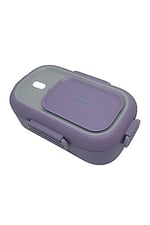 Vagonlife Bento 550ml Lunchbox Tek Katlı Çelik Sefer Tası Yemek Kutusu (Mor-Gri)