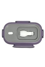 Vagonlife Bento 550ml Lunchbox Tek Katlı Çelik Sefer Tası Yemek Kutusu (Mor-Gri)