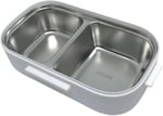 Vagonlife Bento 550ml Lunchbox Tek Katlı Çelik Sefer Tası Yemek Kutusu (Beyaz-Gri)