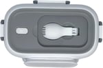 Vagonlife Bento 550ml Lunchbox Tek Katlı Çelik Sefer Tası Yemek Kutusu (Beyaz-Gri)