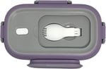 Vagonlife Bento 550ml Lunchbox Tek Katlı Çelik Sefer Tası Yemek Kutusu (Mor-Gri)