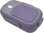 Vagonlife Bento 550ml Lunchbox Tek Katlı Çelik Sefer Tası Yemek Kutusu (Mor-Gri)