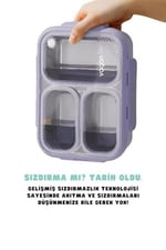 Vagonlife Bento 620ml Lunchbox Tek Katlı 3 Bölmeli Çelik Sefer Tası Yemek Kutusu (Turkuaz)
