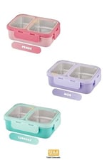 Vagonlife Bento 700ml Lunchbox Tek Katlı 2 Bölmeli Çelik Sefer Tası Yemek Kutusu (Pembe)
