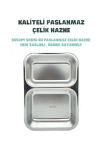 Vagonlife Bento 700ml Lunchbox Tek Katlı 2 Bölmeli Çelik Sefer Tası Yemek Kutusu (Pembe)