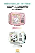 Vagonlife Bento 820ml Lunchbox Sevimli Dostlar Tek Katlı 3 Bölmeli Paslanmaz Çelik Sefer Tası Yemek Kutusu (Pembe Unicorn)