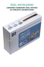 Vagonlife Bento 850ml Lunchbox Tek Katlı 4 Bölmeli ve Kaseli Çelik Sefer Tası Yemek Kutusu (Pembe)
