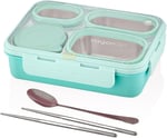 Vagonlife Bento 950ml Lunchbox Tek Katlı 4 Bölmeli Çelik Sefer Tası Yemek Kutusu (Turkuaz)