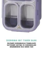 Vagonlife Bento 950ml Lunchbox Tek Katlı 4 Bölmeli Çelik Sefer Tası Yemek Kutusu (Turkuaz)