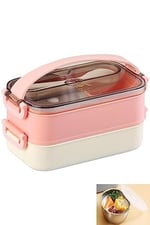 Vagonlife Bento Lunch Box Ofis-Okul İçin Yeni Nesil Sefer Tası -Çorba Kaseli Model-Paslanmaz Çelik Pembe