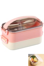 Vagonlife Bento Lunch Box Ofis-Okul İçin Yeni Nesil Sefer Tası -Çorba Kaseli Model-Paslanmaz Çelik Pembe