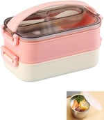 Vagonlife Bento Lunch Box Ofis-Okul İçin Yeni Nesil Sefer Tası -Çorba Kaseli Model-Paslanmaz Çelik Pembe
