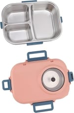 Vagonlife Beslenme Kutusu Paslanmaz Çelik - 1100 ml Sos (Yoğurt) Kaseli Yeni Nesil Lunch Box (Mavi)