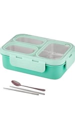 Vagonlife Lunch Box 620 ML Tek Kat Üç Bölmeli Metal Kaşıklı Yeni Nesil Sefer Tası-FFLBOX7097