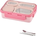 Vagonlife Lunch Box 950 ML Paslanmaz Çelik Tek Kat Dört Bölmeli Çorba Kaseli Metal Kaşıklı-FFLBOX7099