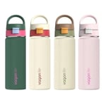 Vagonlife Paslanmaz Çelik Su Matarası - 550 ml Tek Kapak Çift Kullanım Taşıma Kulplu Termos (Yeşil)
