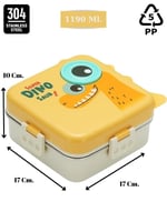 Vagonlife Süper Dino Üç Bölmeli + Sos Kaseli Yeni Nesil Çocuk Beslenme Kutusu - Lunch Box 1190 Ml.