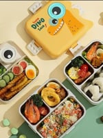 Vagonlife Süper Dino Üç Bölmeli + Sos Kaseli Yeni Nesil Çocuk Beslenme Kutusu - Lunch Box 1190 Ml.