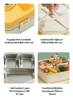 Vagonlife Süper Dino Üç Bölmeli + Sos Kaseli Yeni Nesil Çocuk Beslenme Kutusu - Lunch Box 1190 Ml.