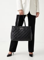 Valentino Bayan Tote Bag/Omuz Çantası/Shopper OCARINA Siyah Suni Deri Vegan