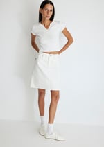 Valerie Casual Kırık Beyaz Jean Etek 1319887100