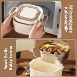 Valkyrie 1300 ML 2 Katlı Paslanmaz Çelik Yemek Kabı – Termal Taşıma Çantalı, Sızdırmaz, BPA İçermez