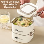 Valkyrie 1300 ML 2 Katlı Paslanmaz Çelik Yemek Kabı – Termal Taşıma Çantalı, Sızdırmaz, BPA İçermez