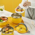 Valkyrie 3 Gözlü Çelik Penguen Desenli Sarı Termal Bento Kutusu Çocuklar İçin Şirin