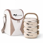 Valkyrie 3 Katlı Yemek Kabı 2100 ml – Termal Çantalı Lunch Box, 304 Paslanmaz Çelik, BPA İçermez