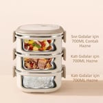 Valkyrie 3 Katlı Yemek Kabı 2100 ml – Termal Çantalı Lunch Box, 304 Paslanmaz Çelik, BPA İçermez