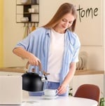 Valkyrie 3L Düdüklü Kettle Su Isıtıcı Çaydanlık Paslanmaz Çelik Yüksek Islıklı Siyah