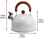 Valkyrie 3L Düdüklü Kettle Su Isıtıcı Çaydanlık Paslanmaz Çelik Yüksek Islıklı Beyaz