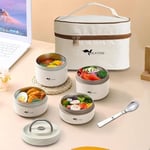 Valkyrie 4 Gözlü Paslanmaz Çelik Isı Yalıtımlı Yemek Kabı Seti Çantalı 304 Steel 2x 420ml + 2x 550ml