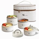 Valkyrie 4 Gözlü Paslanmaz Çelik Isı Yalıtımlı Yemek Kabı Seti Çantalı 304 Steel 2x 420ml + 2x 550ml
