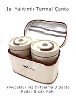 Valkyrie 4 Gözlü Paslanmaz Çelik Isı Yalıtımlı Yemek Kabı Seti Çantalı 304 Steel 2x 420ml + 2x 550ml