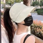 Valkyrie Geniş Vizör Güneş Koruyucu Kadın Şapka Maske Takma Düğmeli Tenis Spor Şapka Krem