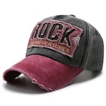 Valkyrie Rock Eskitme Trucker Şapka Unisex Metal Tokalı Ayarlanabilir Vintage Siyah Kırmızı