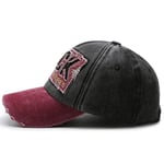 Valkyrie Rock Eskitme Trucker Şapka Unisex Metal Tokalı Ayarlanabilir Vintage Siyah Kırmızı
