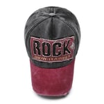 Valkyrie Rock Eskitme Trucker Şapka Unisex Metal Tokalı Ayarlanabilir Vintage Siyah Kırmızı
