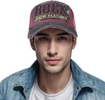 Valkyrie Rock Eskitme Trucker Şapka Unisex Metal Tokalı Ayarlanabilir Vintage Kırmızı Siyah