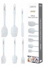 VALLETTA DRONGO 6'LI SPATULA SET BEYAZ RENKLİ NOKTALI